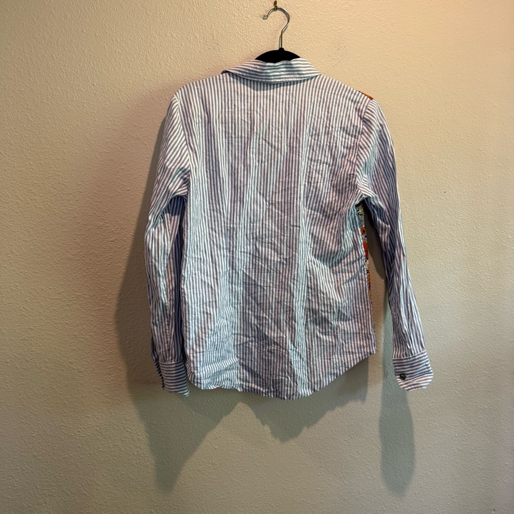 Tory Burch Patchwork Printed Shirt In Ivory Blossom Ditsy Women’s Size 8 - Picture 5 of 8